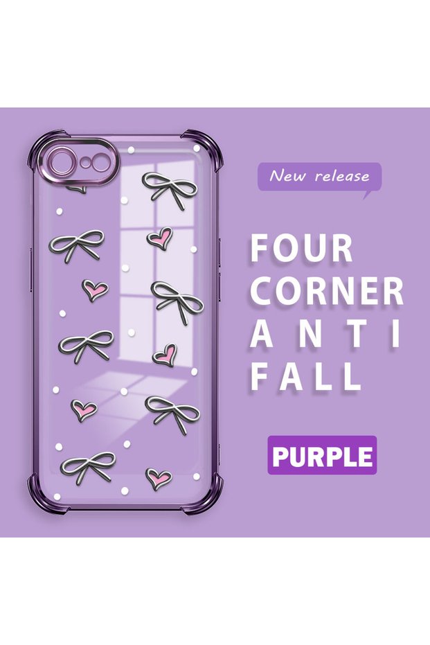 iPhone 7/8/Se 2020 2022 Compatible Transparent Silicone Flutter Protective Case Heart Patterns