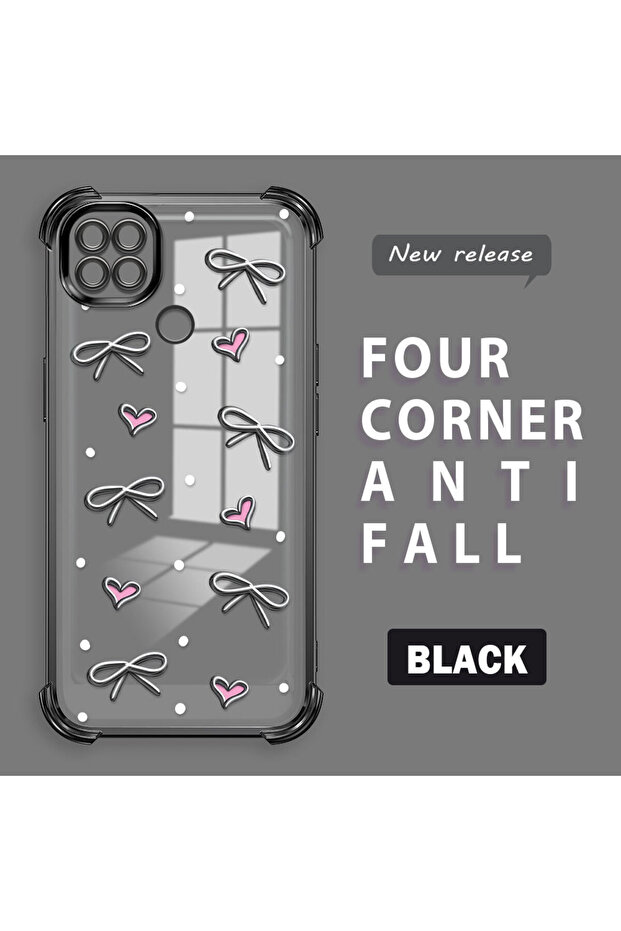 حافظة حماية من السيليكون الشفاف المتوافقة مع هاتف Xiaomi Redmi 9C بأنماط قلب - 1