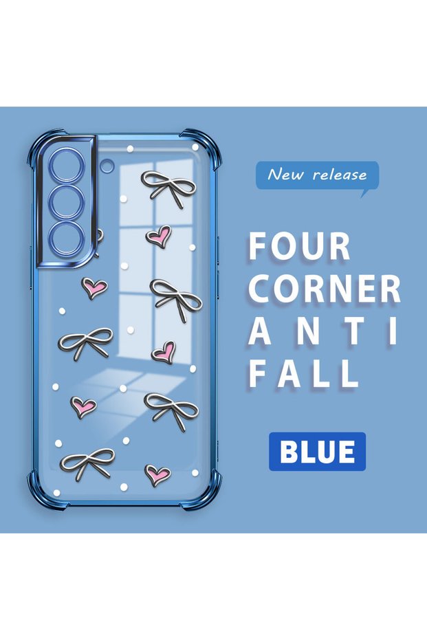Samsung Galaxy S22 Compatible Transparent Silicone Flutter Protective Case Heart Patterns
