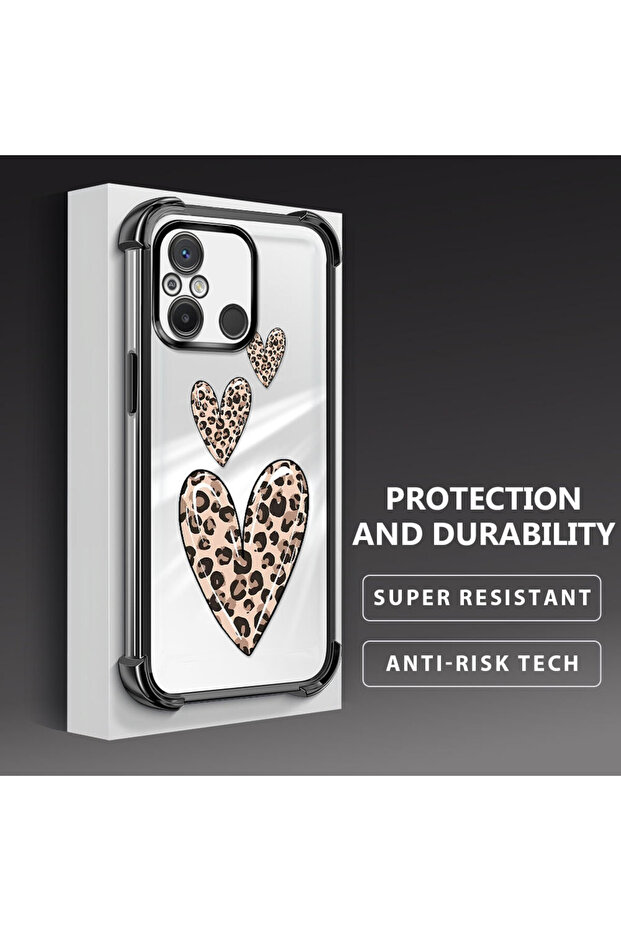 حافظة حماية من السيليكون الشفاف المتوافقة مع هاتف Xiaomi Redmi 12C، بأنماط الفهد - 4