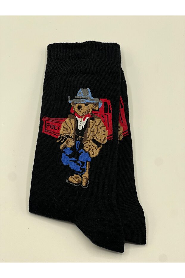 جوارب تيدي بير مطبوعة بنمط الدببة مكونة من قطعة واحدة - 1