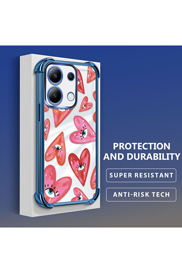 Xiaomi Redmi Note 13 Compatible Transparent Silicone Flutter Protective Case Evil Eye Pattern - 4