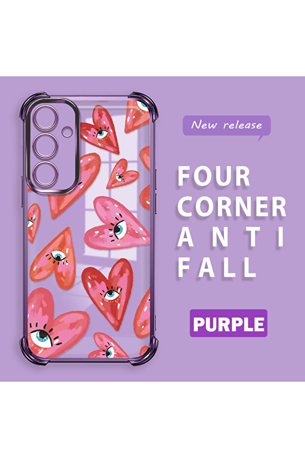 حافظة حماية من السيليكون الشفاف المتوافقة مع هاتف سامسونج جالاكسي A35 بنمط العين الشريرة - 1