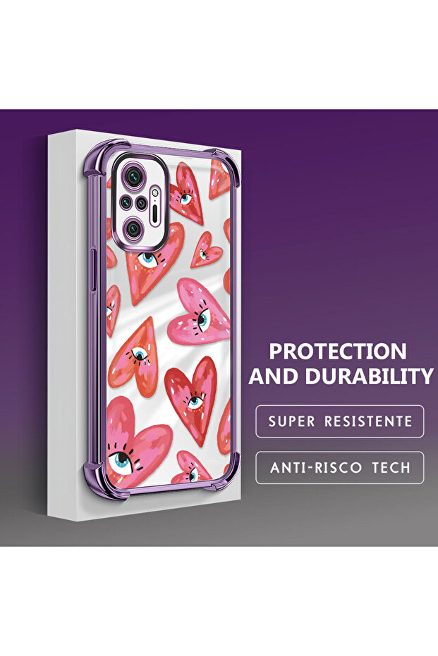 حافظة حماية من السيليكون الشفاف المتوافقة مع هاتف Xiaomi Redmi Note 10 Pro بنمط العين الشريرة - 4