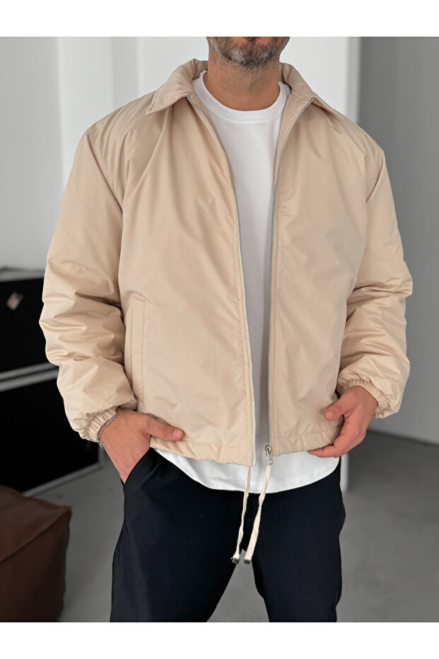 Bej Oversize Mevsimlik Mont LNS-50684 - 2