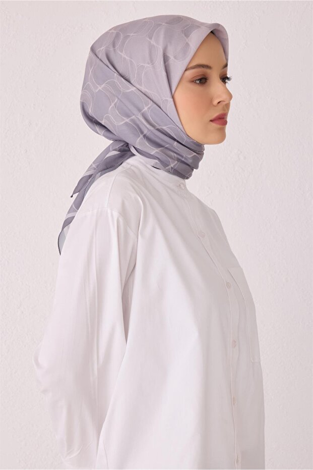 Wavy Pattern Gray Premium Soft Scarf 1 - 07