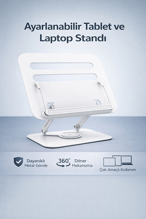 Tablet and Book Reading Stand 360 ° Rotating Adjustable Foldable Desktop Holder R19