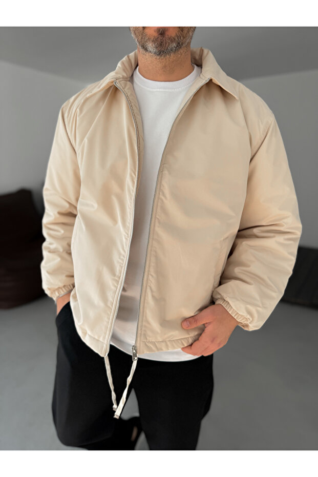 Bej Oversize Mevsimlik Mont LNS-50684 - 3