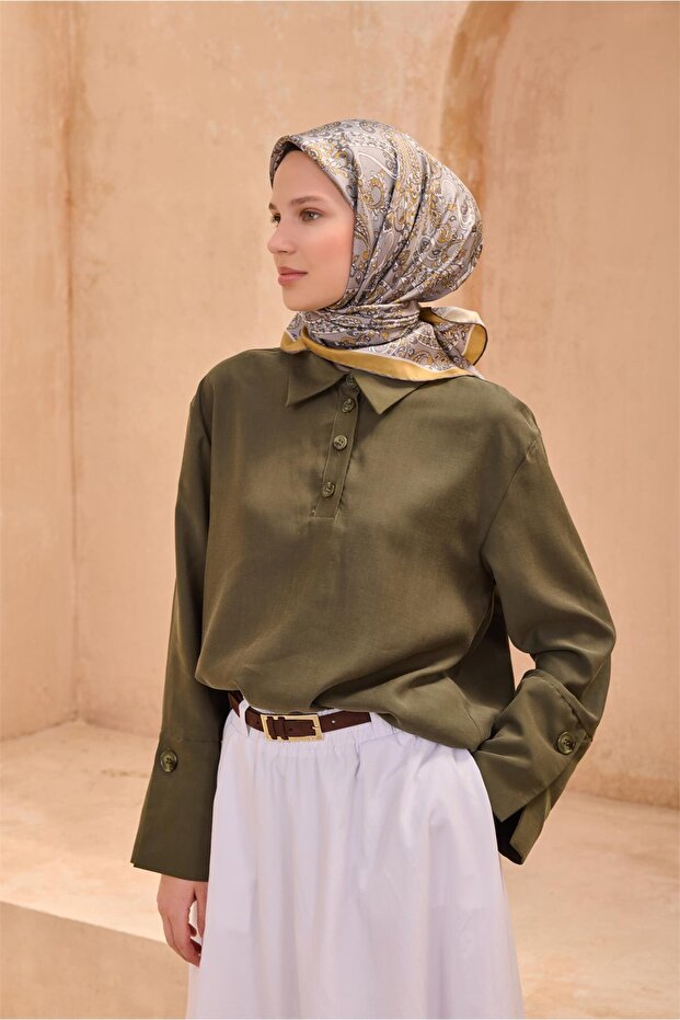 وشاح حريري بنمط عرقي 4101D تويل