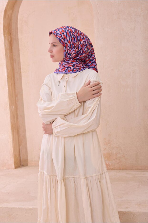 وشاح حريري بنقشة الفهد 4103D تويل - 1