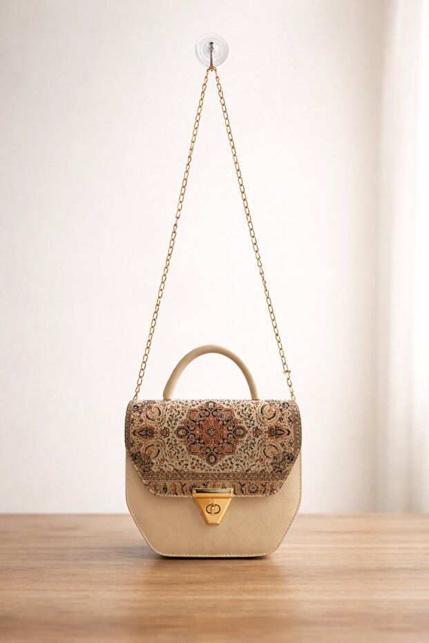 حقيبة يد وكتف بغطاء منقوش - 2