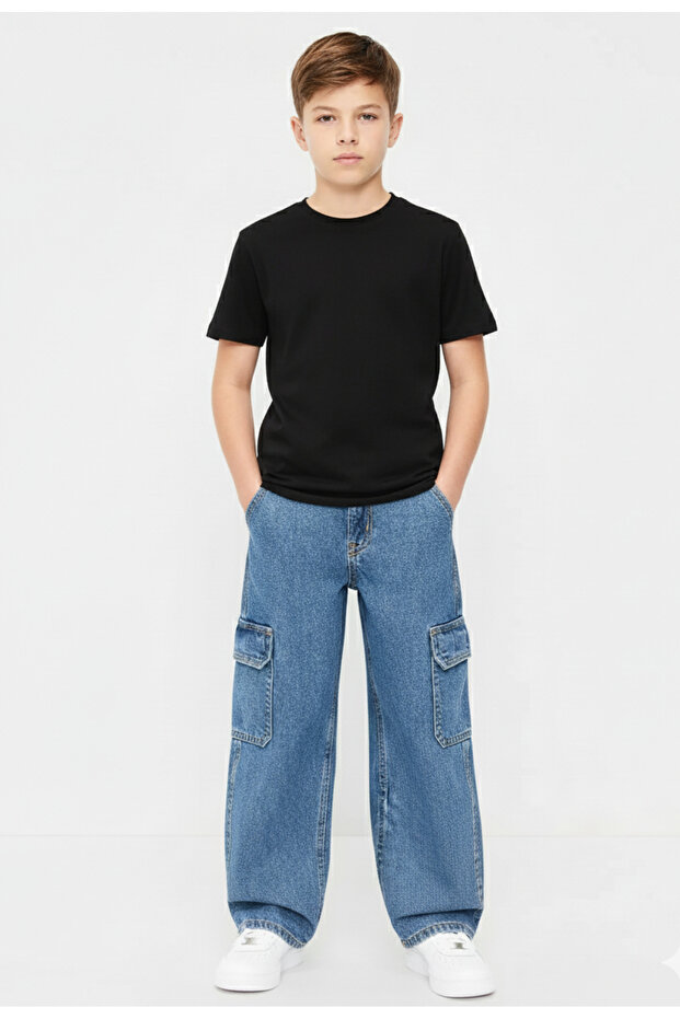 BOYS' BAGGY CARGO JEANS