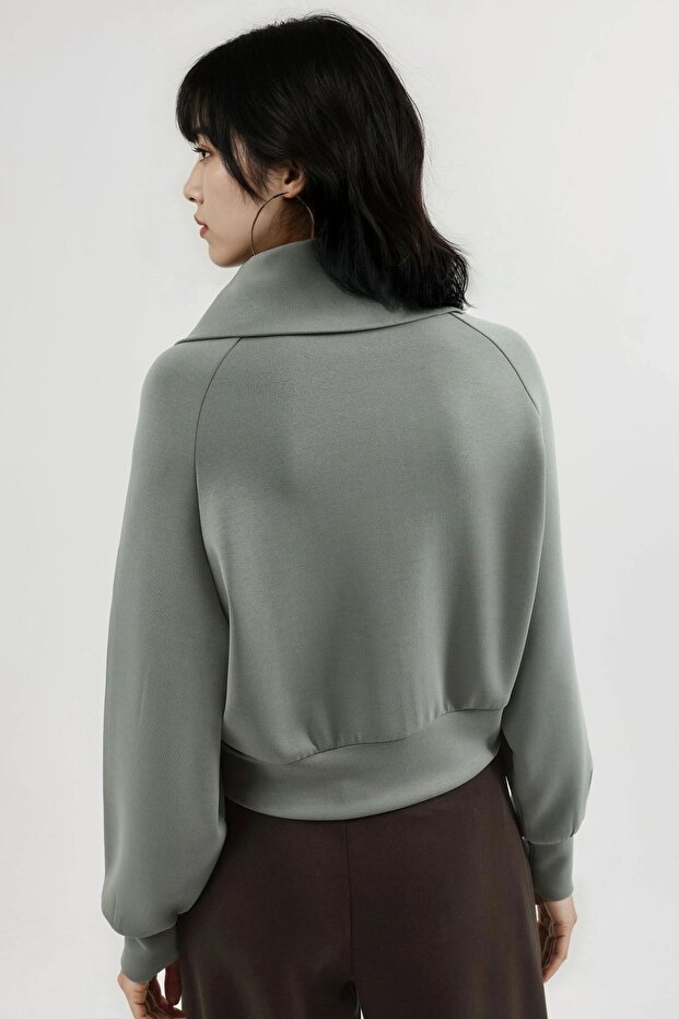 BUSEM Rahat Kesimli Fermuarlı Sweatshirt - 3