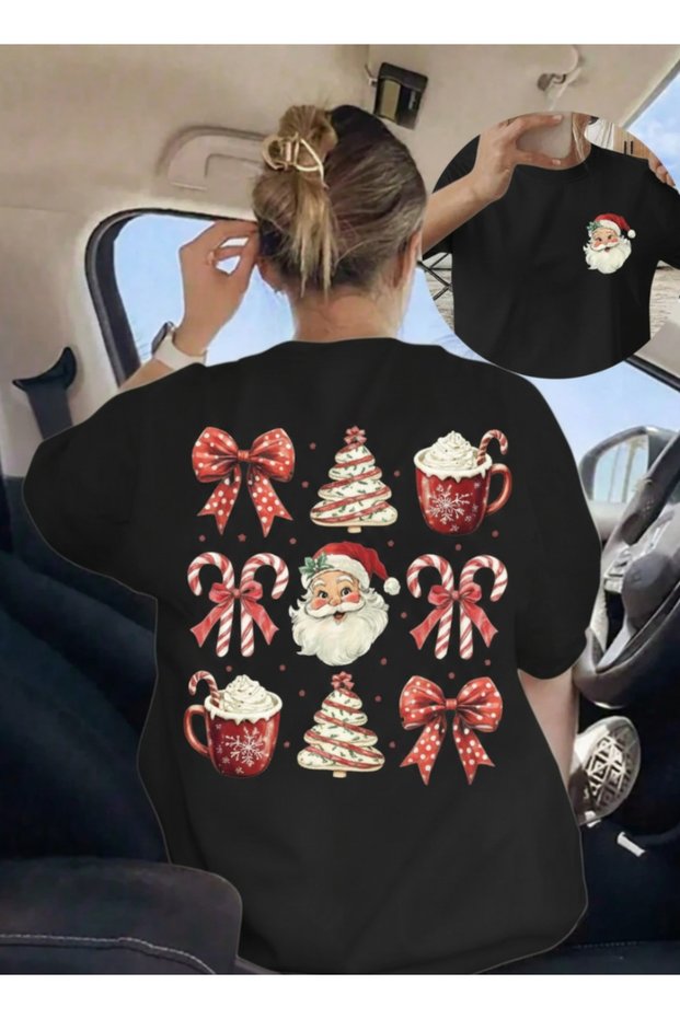 Unisex New Year Special Design Detailed Christmas Basic Regular T-Shirt 100% Cotton