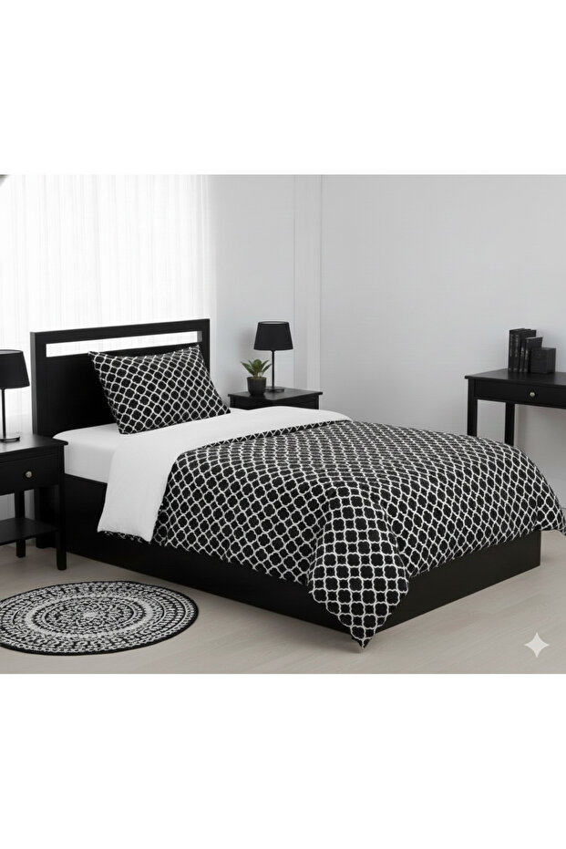 Single Size Fitted Sheet Duvet Cover Set | Cotton