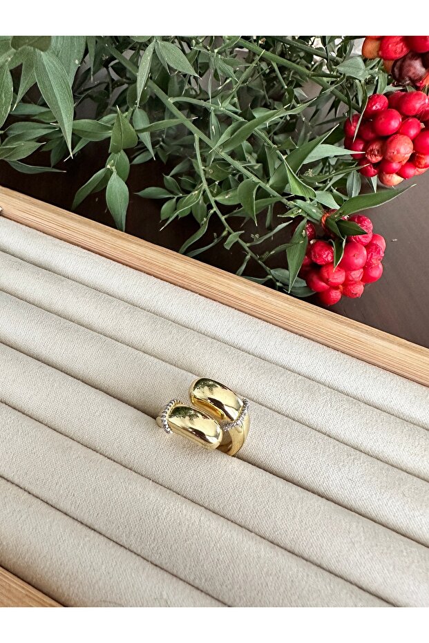 خاتم دوامة حجر الذهب - 1