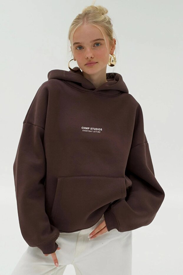 Women's Oversized Sweatshirt Hoodie – Hooded , 3 Thread Fleece, Kangaroo Pocket