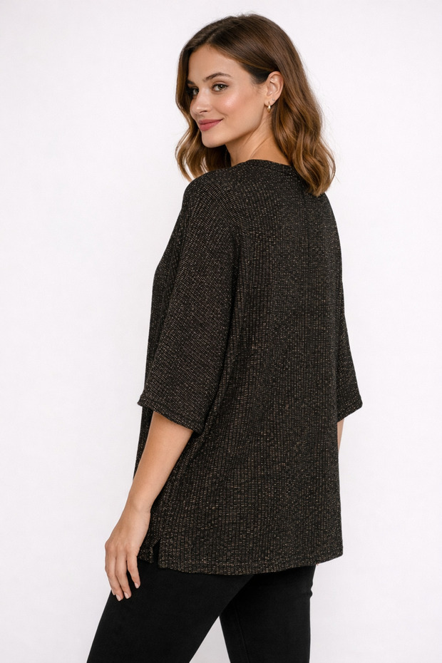 Siyah Simli Bluz - 2