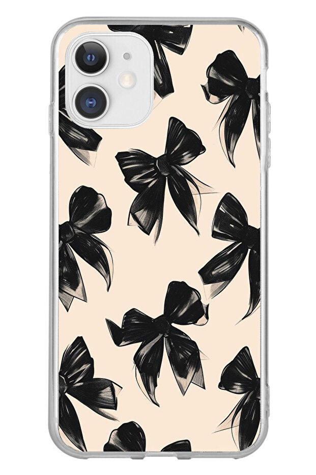 حافظة سيليكون متوافقة مع هاتف iPhone 11 باللون الأسود مطبوع - 1