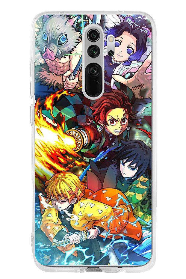 حافظة سيليكون متوافقة مع هاتف Redmi Note 8 Pro من Demon Slayer: Demon Hunters B مطبوع - 1