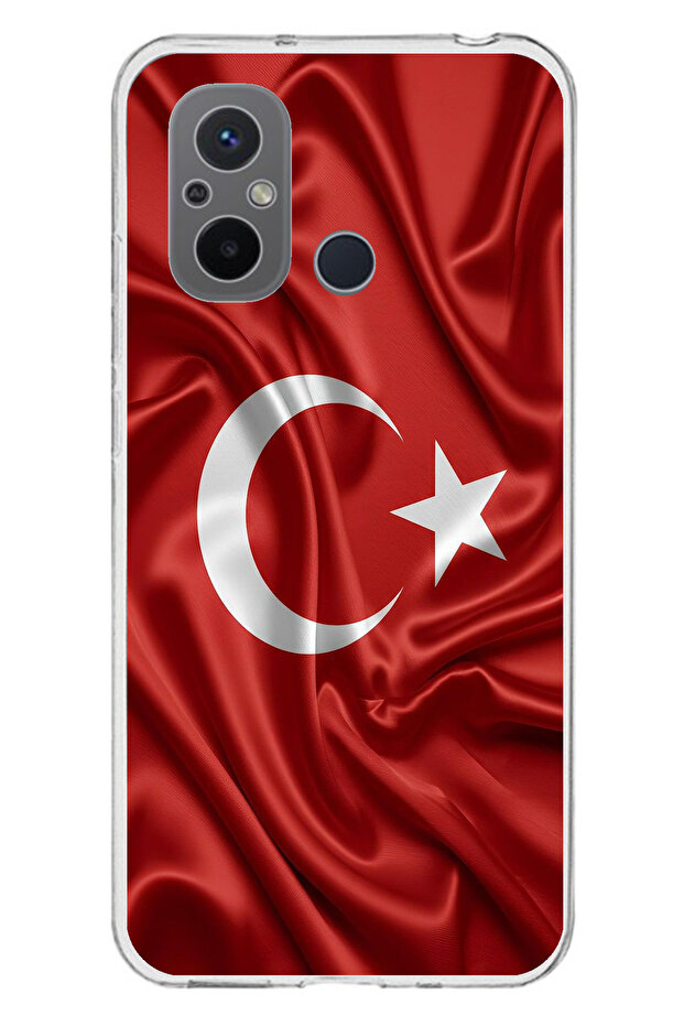 حافظة سيليكون متوافقة مع علم تركيا مطبوع لهاتف Redmi 12C - 1