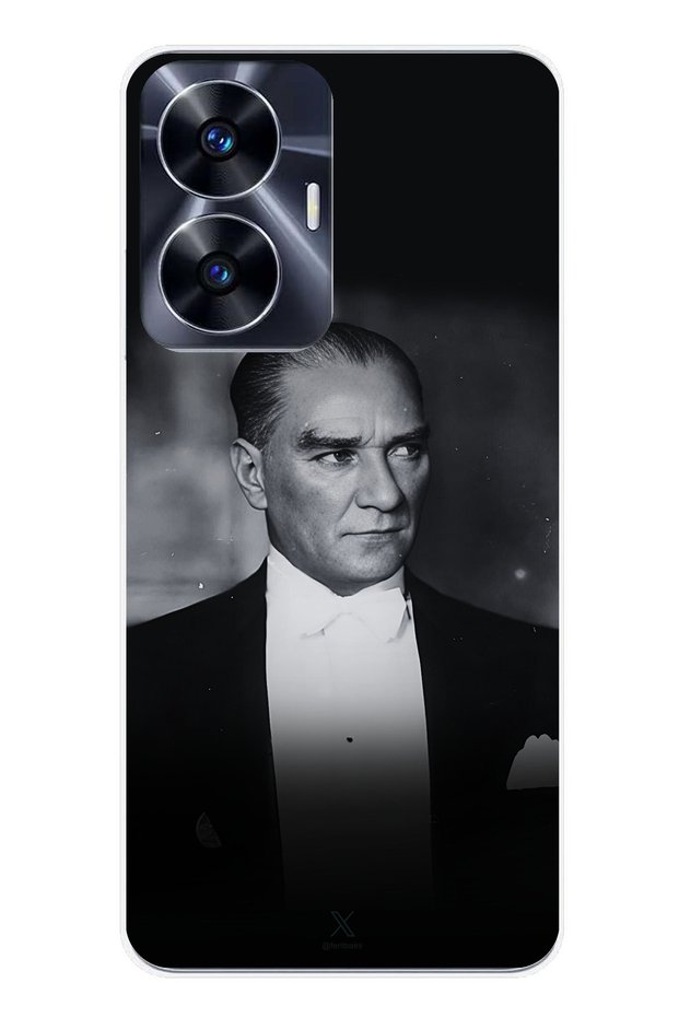 Realme C55 Compatible Elegance and Nobility: Printed Silicone Case with Ataturk Smoking