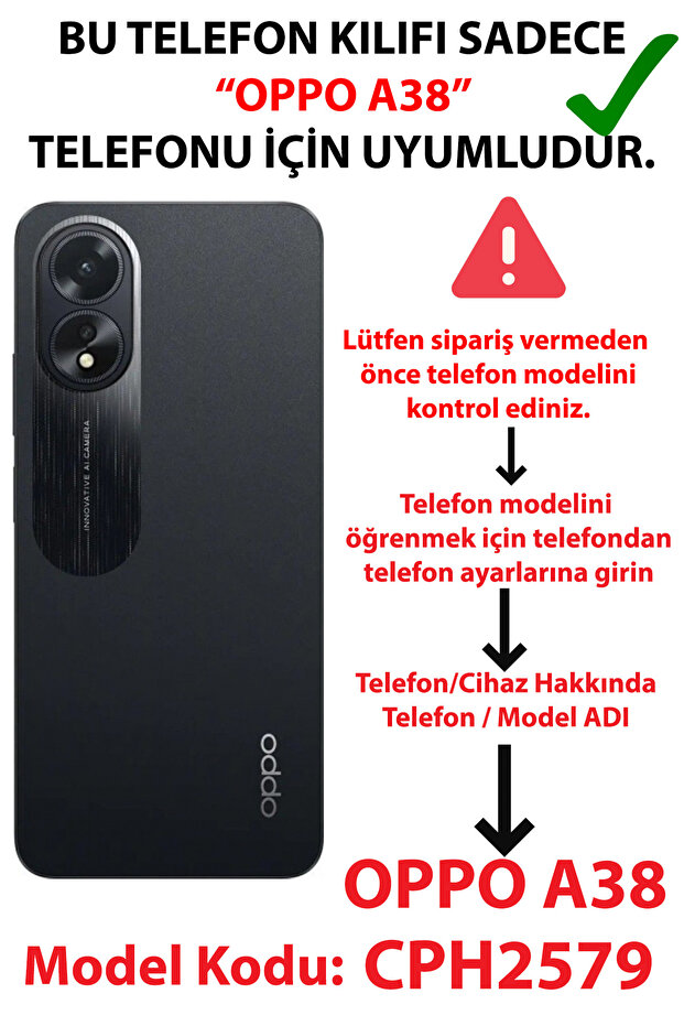 Oppo A38 Compatible Soft Pink Bow Patterned Printed Silicone Case - 2