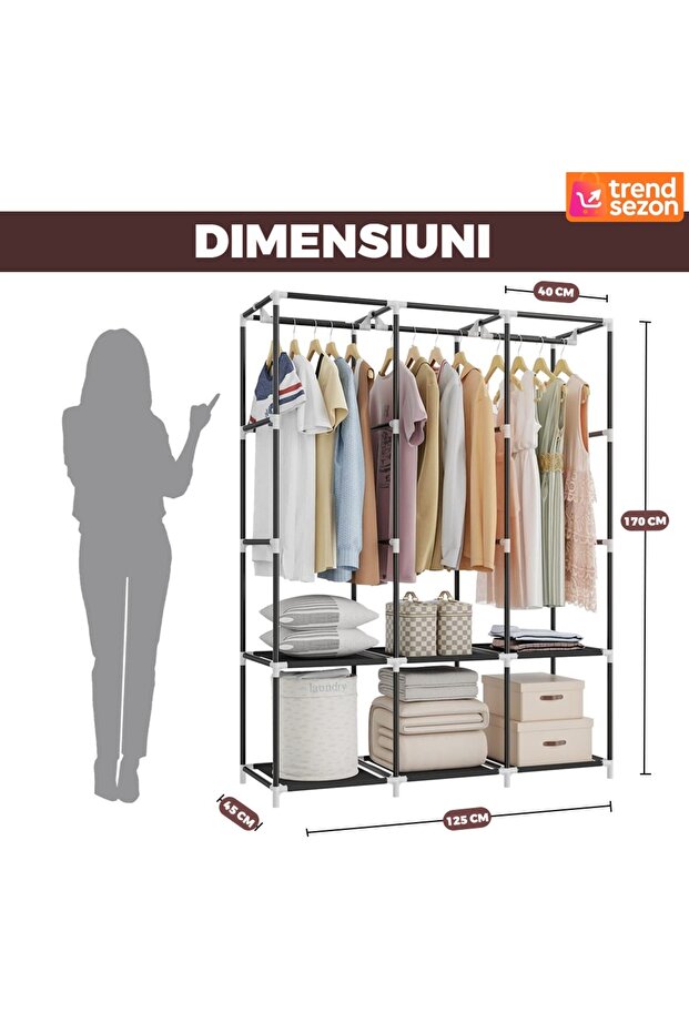 Brown Textile Wardrobe - 7