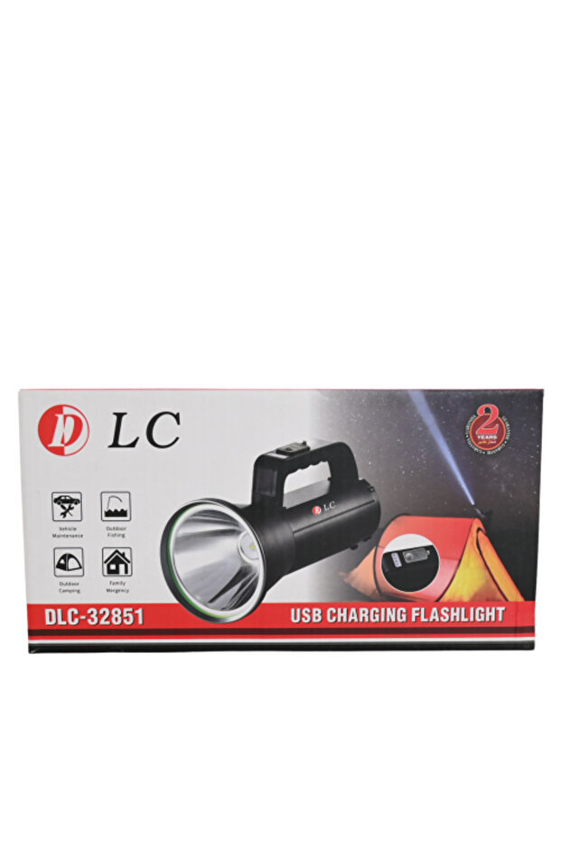 مصباح يدوي قابل لإعادة الشحن 6065 أسود - 1