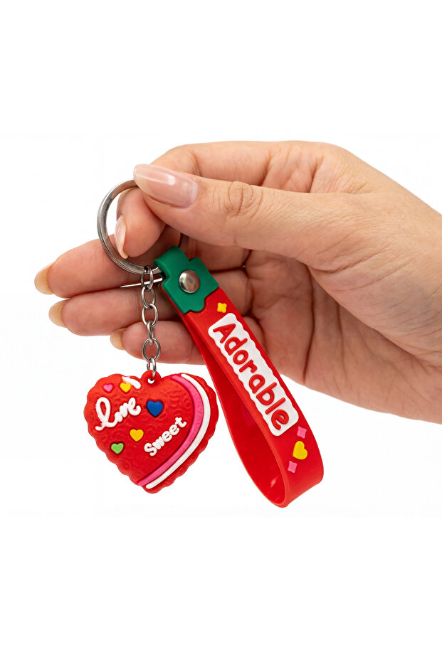 Heart Shaped Red Pvc Keychain – Eco-Friendly, Gift Valentine's Day