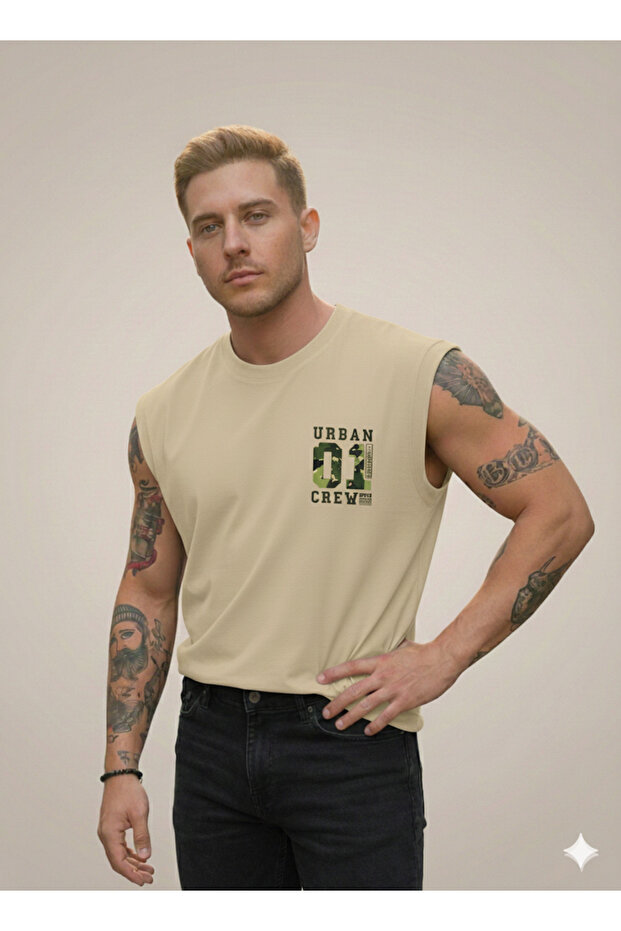 01 تي شيرت URBAN مطبوع ZERO SLEEVE