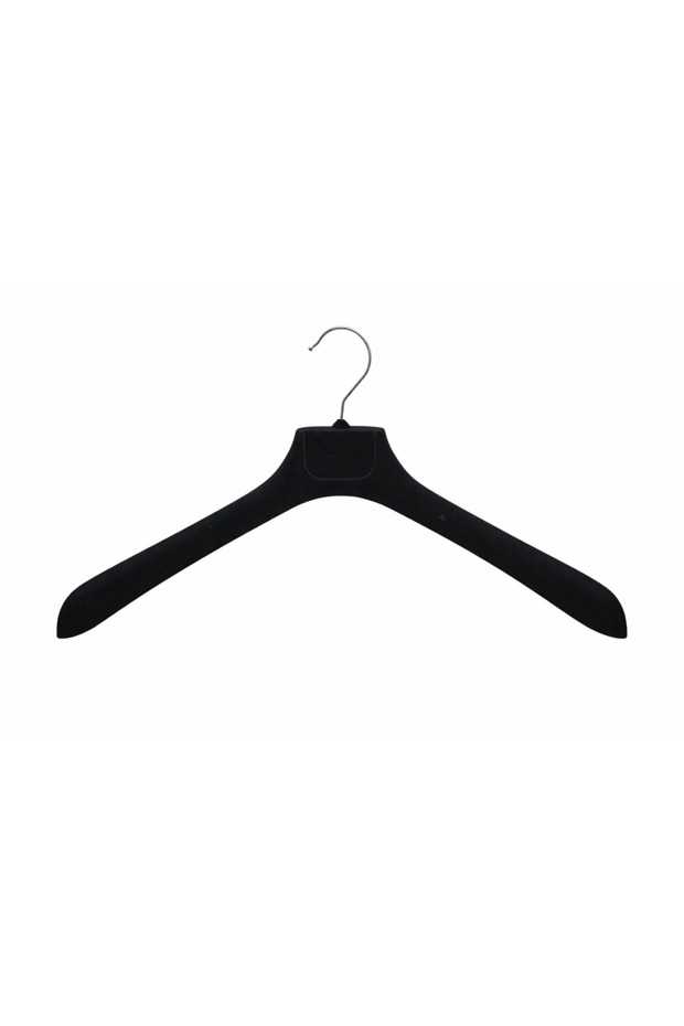 Flocked Luxury Velvet Hanger Black - 5 Pieces