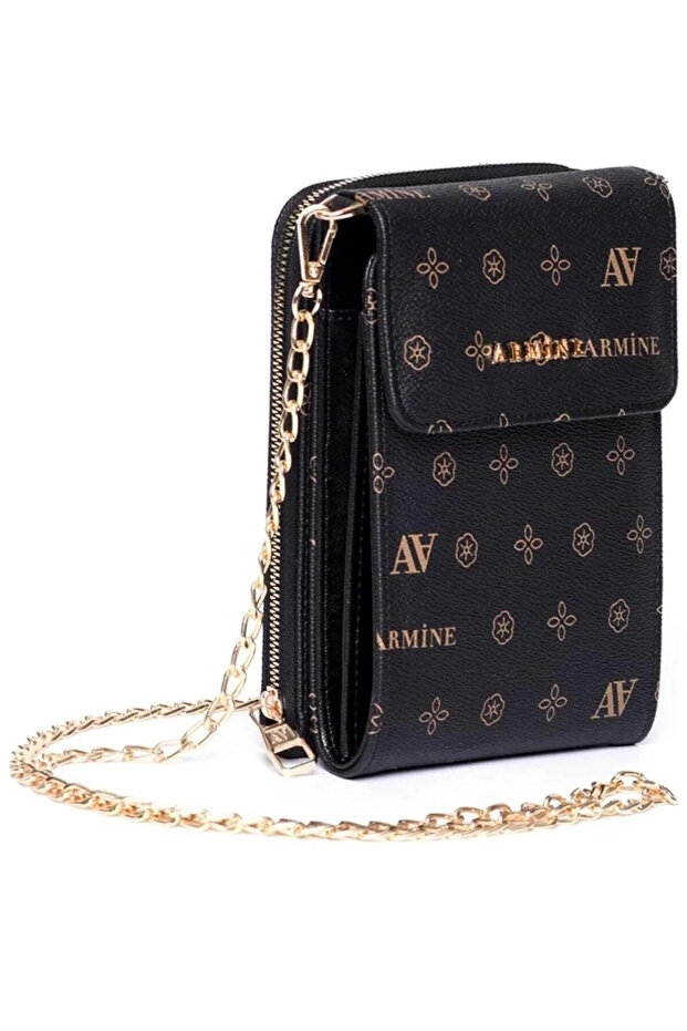 Women's Printed Leather Bag 266-Black-0