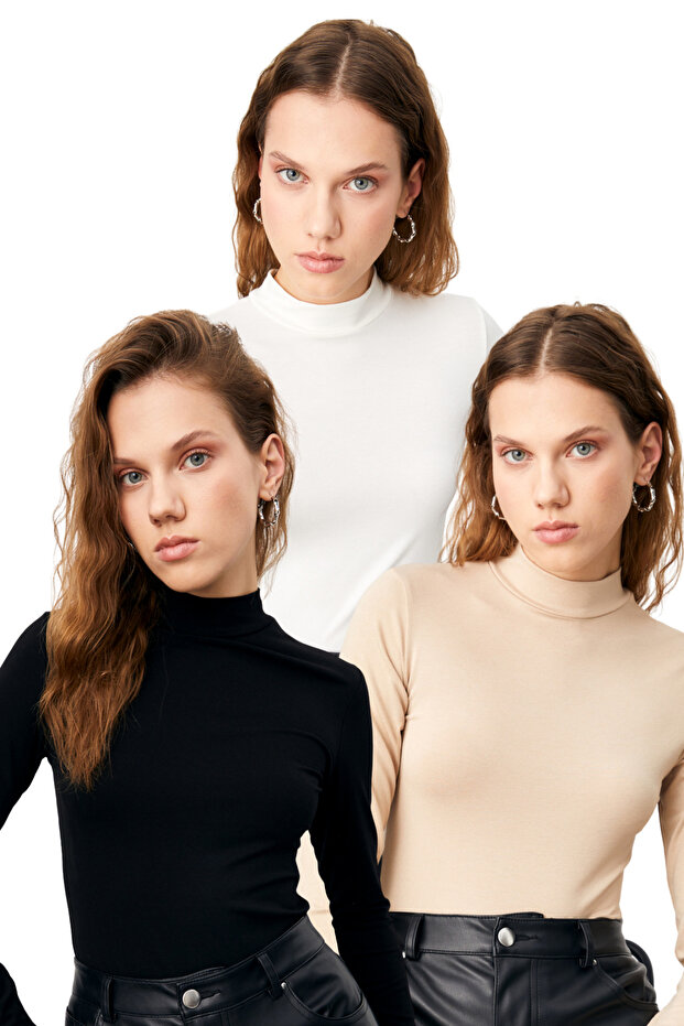 Women's Black Cream White 3-Piece Body