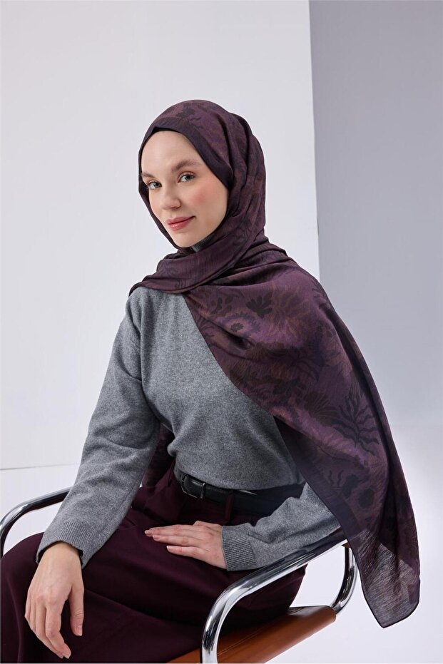 Urban Hours Aqua Whisper Plum Mayda Shawl 190X70