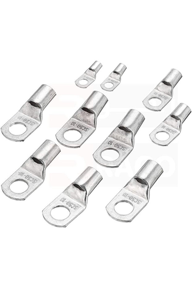Heavy Duty Wire Lugs Terminals Connector Cable Tinned Copper Eyelets Pack of 10 (2.5-6 MM)