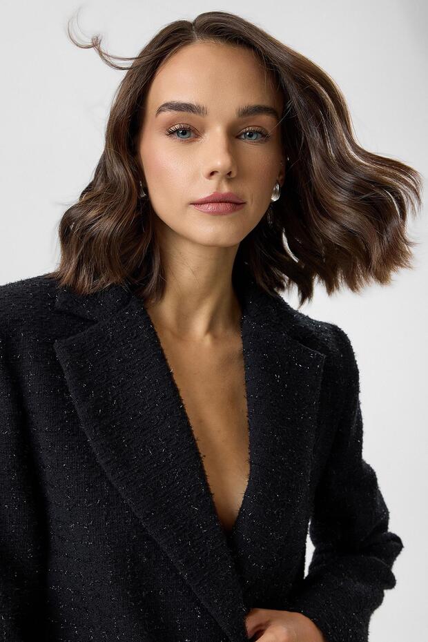 Simli Tüvit Ceket - 4