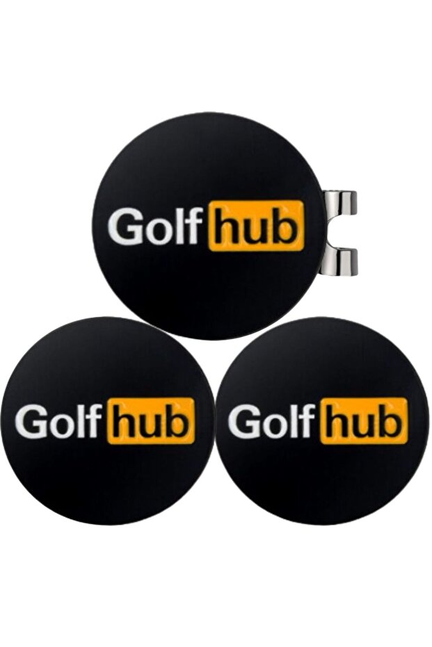 black 3 pcs Golf Hub Design Golf Ball Markers Hat Clip 3Pack Choose Your Golf Gift Set Golf Marker M