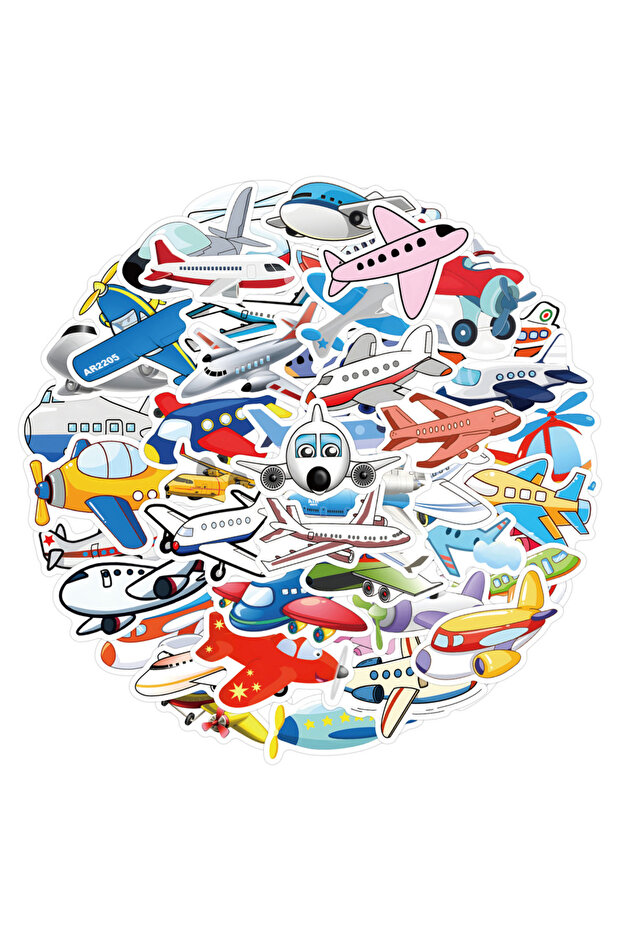 60pcs 60PCS Transportation Aircraft Stickers For Waterproof Decal Laptop Motorcycle Luggage Snowboar