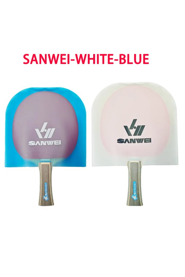 SANWEI-WHITE-BLUE YINHE/SANWEI Table Tennis Racket Protection Covers Waterproof Paddle Film Protecto