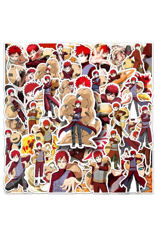 QT-287 50pcs Anime Naruto Gaara Graffiti Stickers Suitcase Stationery Laptop Computer Guitar Cell Ph