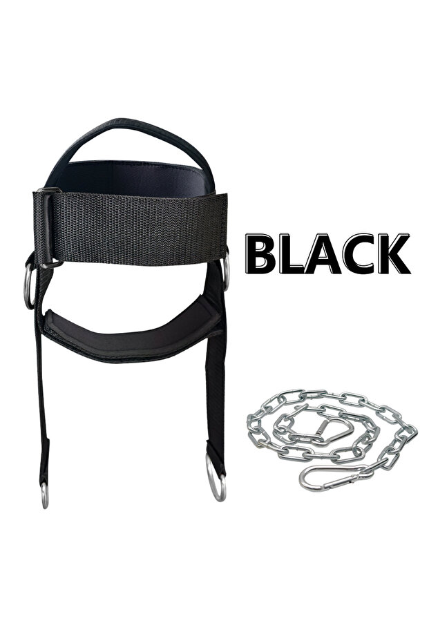 black Head Harness Sports Neck Training Exerciser Strap Muscle Builder Home Gym for Strength Fitness