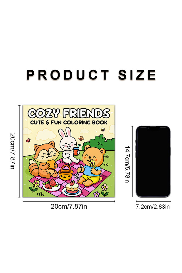 20x20cm 24pages COZY FRIENDS Cute Fun Coloring Book for Adults And Teens Lovely Graffiti Pattern Dra