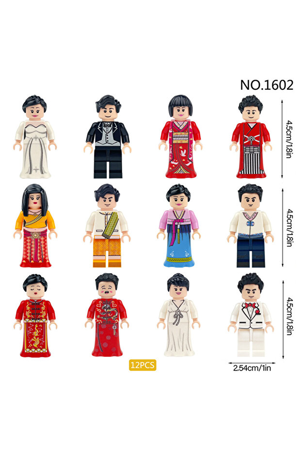 1602 1602 wedding doll children assembled small particles with the bride's Hanfu head shape birthday