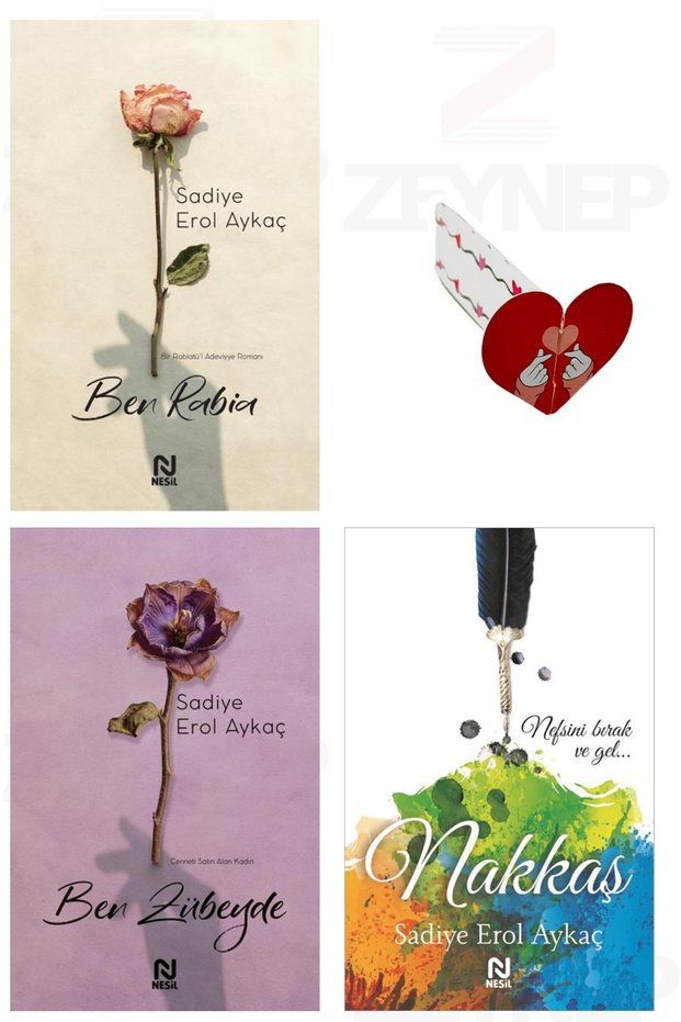 Ben Rabia - Ben Zübeyde - Nakkaş 3 Kitap Set (Special Design Heart Bookmark Gift)