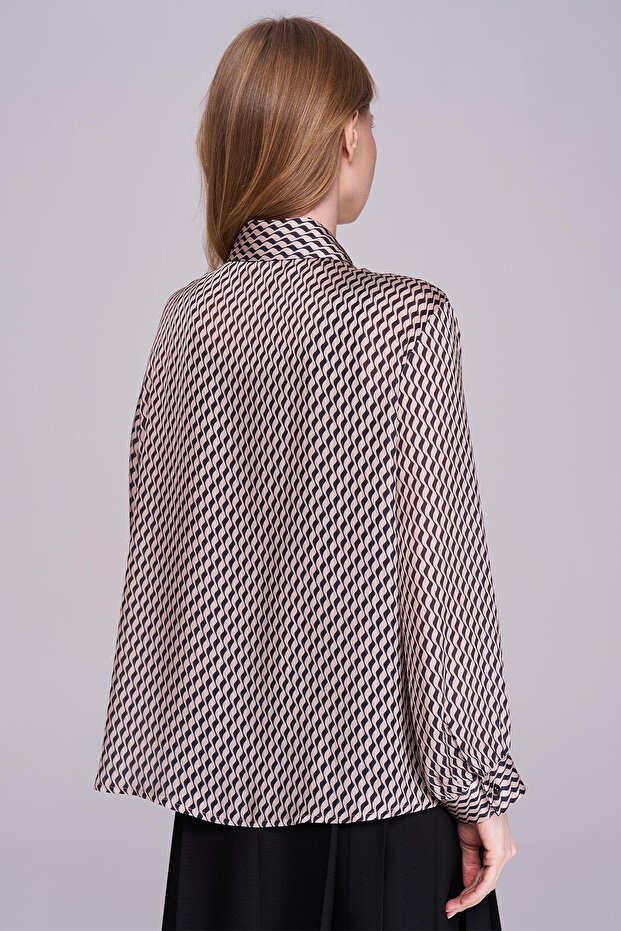 Şifon Gömlek-Kravatlı Bluz - 5