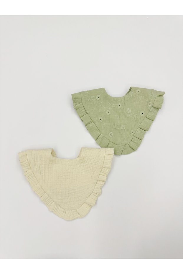 2-Pack of Fisto 100% Cotton 4-Layer Muslin | With Snap Fasteners | Baby Food & Drool Bib | Scarf | Yaka