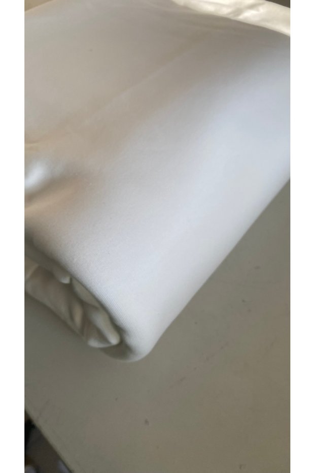 Babadağ Fabric Fleece-Lined Sweatshirt Fabric 180X2.95 cm One Piece White Cotton Combed