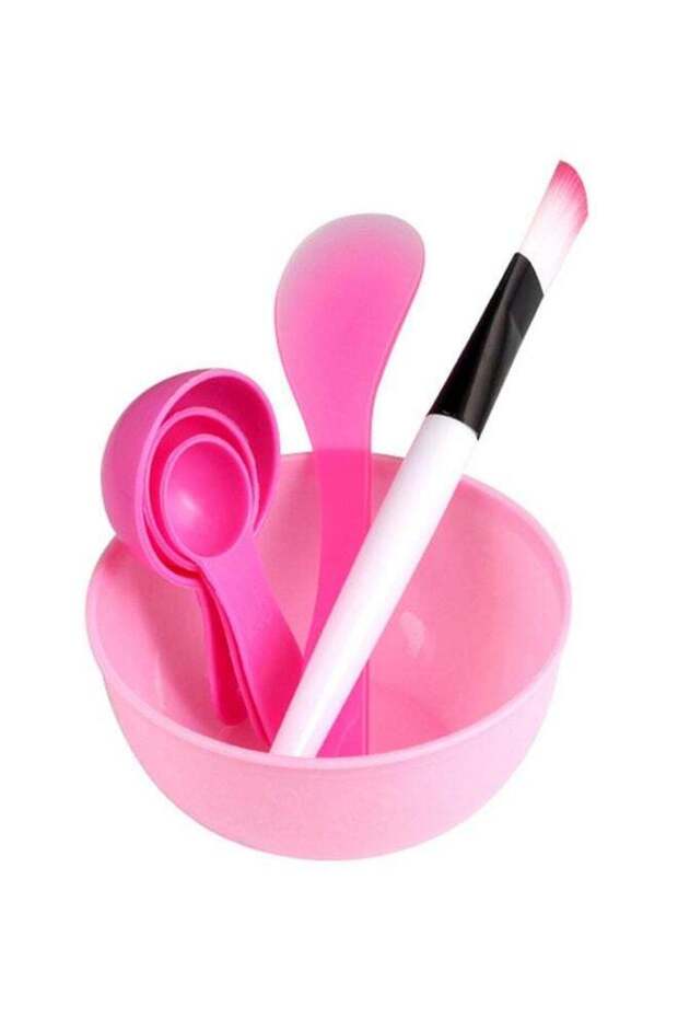 4-In-1 Plastic Mask Brush And Bowl Set Pink/Black/White