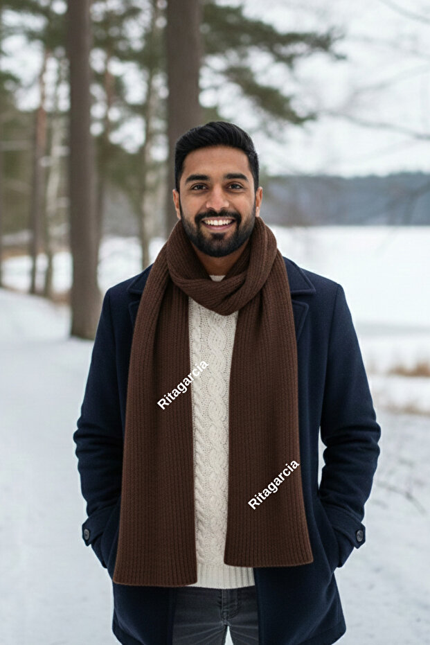 Thessaloniki Men's Knitted Scarf - Long Thick Winter Unisex